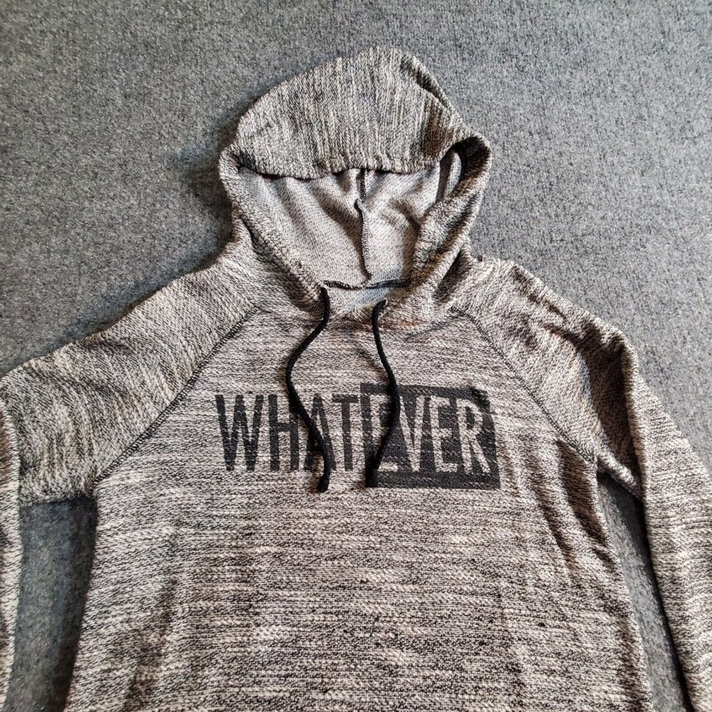 Trillium Women's Light Weight  Hooded Draw String  Whatever Sweater Gray Size M